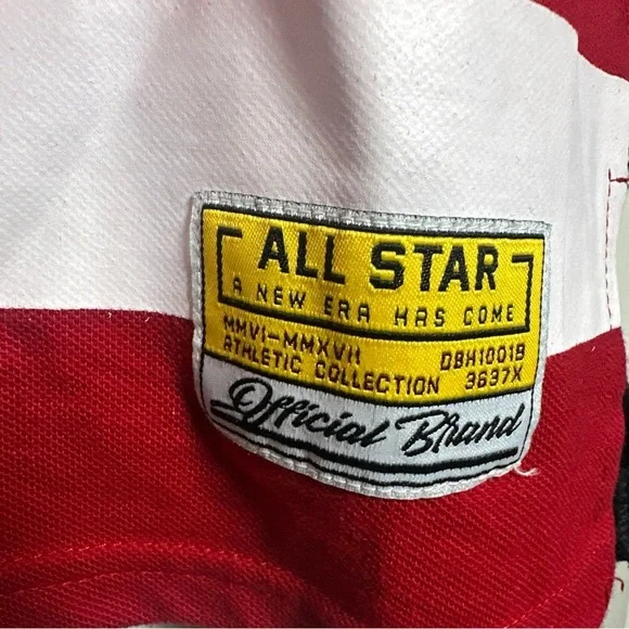 Black Pike Men’s Red Button Jersey XL Shirt Goal Digger Cotton Stars Stripes USA - Picture 7 of 14